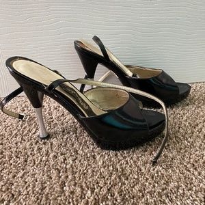 Womens Vintage Peep Toe Heels